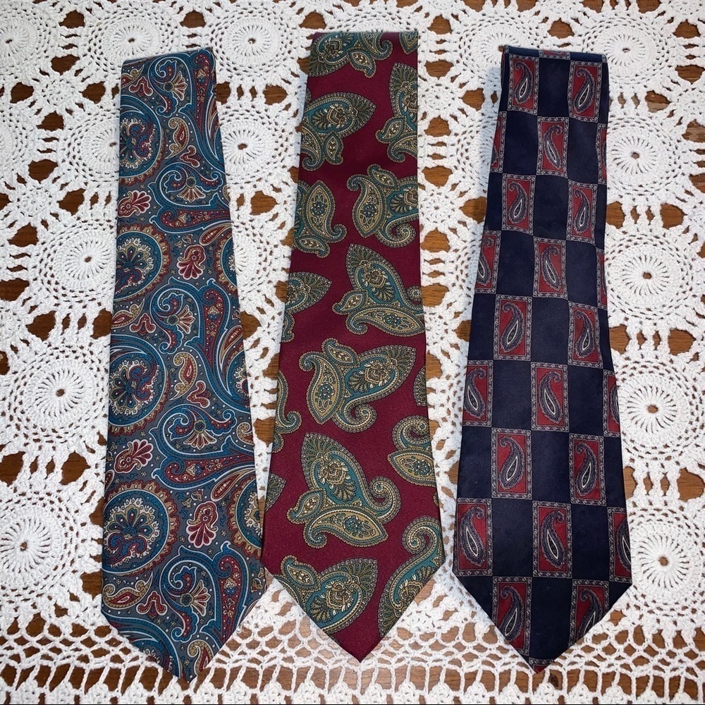 Bundle of 3 Paisley Ties, various brands